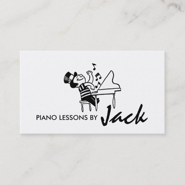 Cours de piano, Carte de visite d'instructeur de m (Devant)