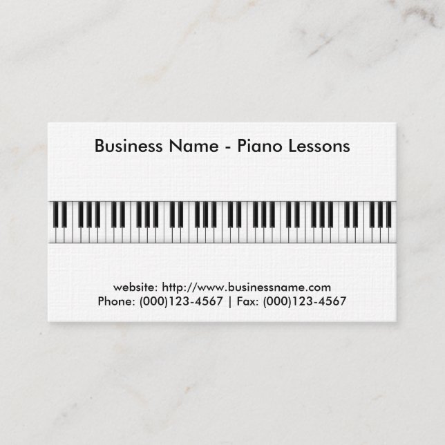 Cours de piano Carte de visite : Piano 3D Modèle (Devant)