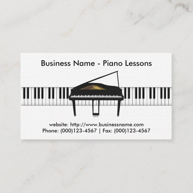 Cours de piano Carte de visite : Piano 3D Modèle (Devant)