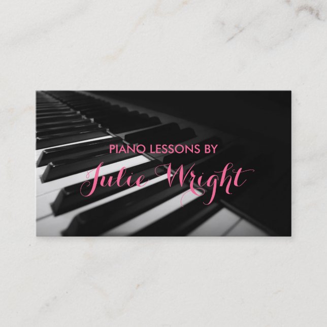 Cours de piano, Carte de visite professeur de musi (Devant)