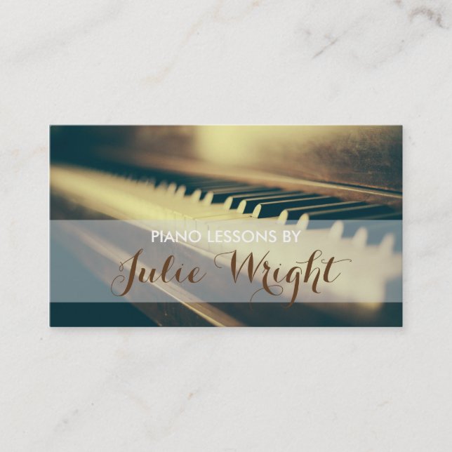 Cours de piano, Carte de visite professeur de musi (Devant)