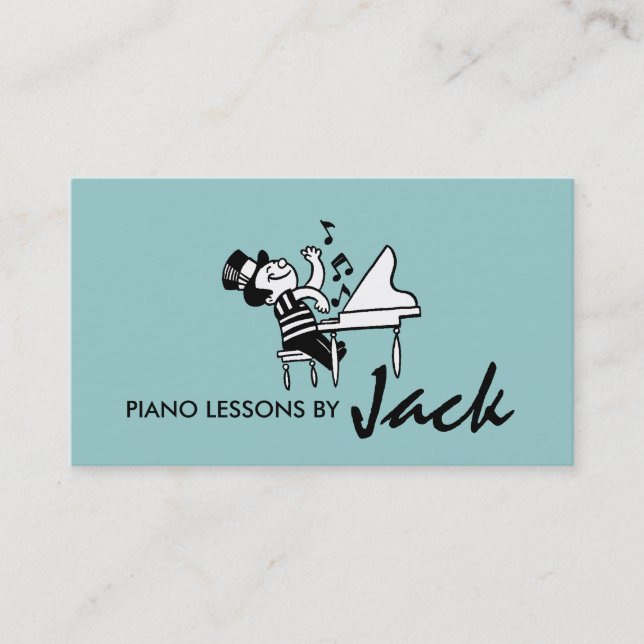 Cours de piano, Carte de visite professeur de musi (Devant)