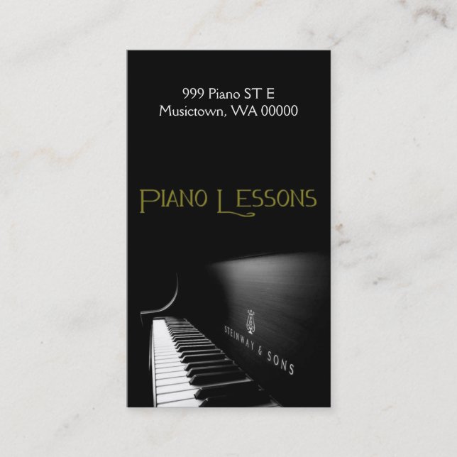Cours de piano, instructeur, Carte de visite music (Devant)