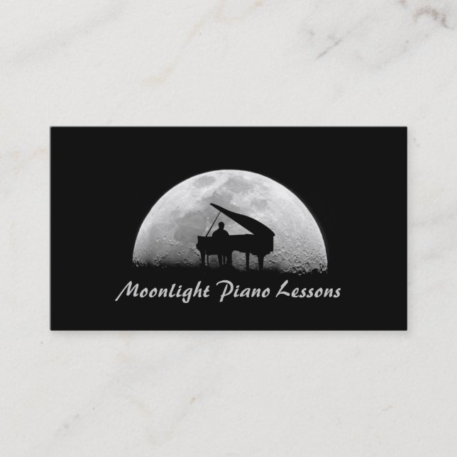 Cours de piano, musique, Carte de visite d'instrum (Devant)