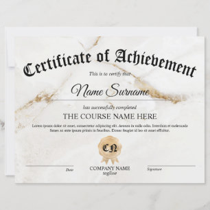 Cours de remise de certificat d'excellence