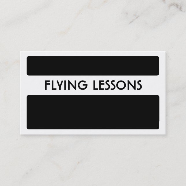Cours de vol noir blanc carte de visite (Devant)