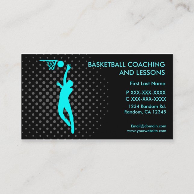Cours d'entraîneur de basket-ball cartes de visite (Devant)