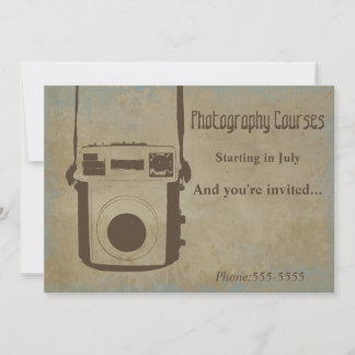 Cours vintage de photographie Carte d'invitation