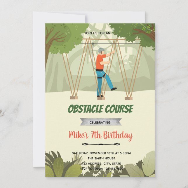 Course à pied obstacle invitation (Devant)
