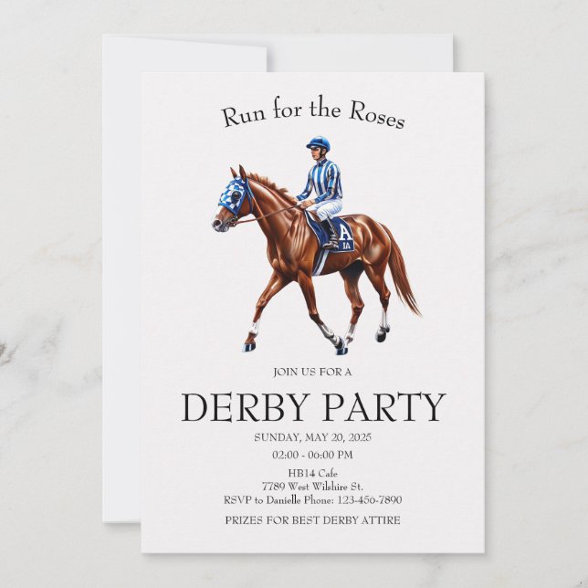Course aux Roses Invitation à la fête du Kentucky  (Devant)
