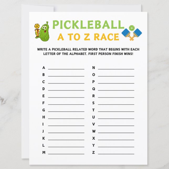 Course de Pickleball A to Z (Devant)