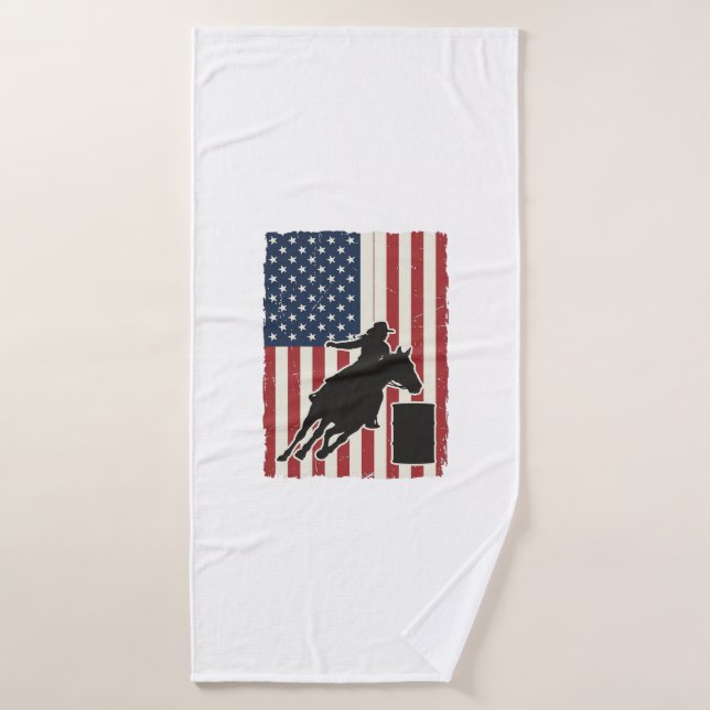 Course de tonneaux Drapeau américain Design vector (Serviette de bain)