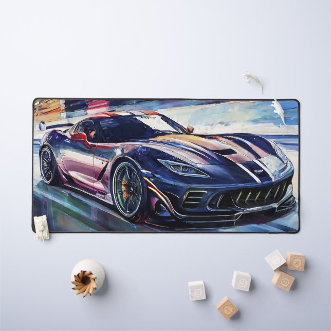 Course de voiture de sport dynamique de style pein (Tableau pour enfants)