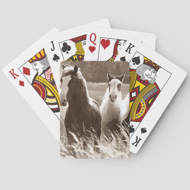 COURSE DES CHEVAUX DANS LES CARTES DE JEU SUR LE T (dos)