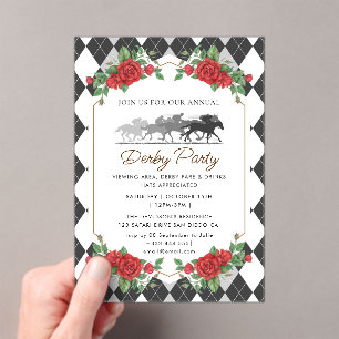 Course moderne Horse Derby Party Invitation équest