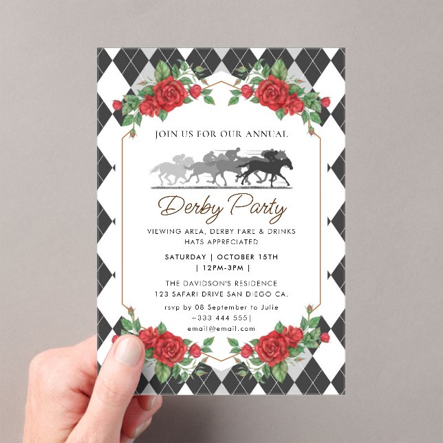 Course moderne Horse Derby Party Invitation équest (In situ (ordinateur de poche))