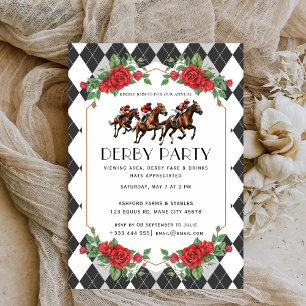 Course moderne Horse Derby Party Invitation équest
