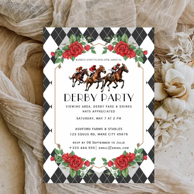 Course moderne Horse Derby Party Invitation équest (Créateur téléchargé)