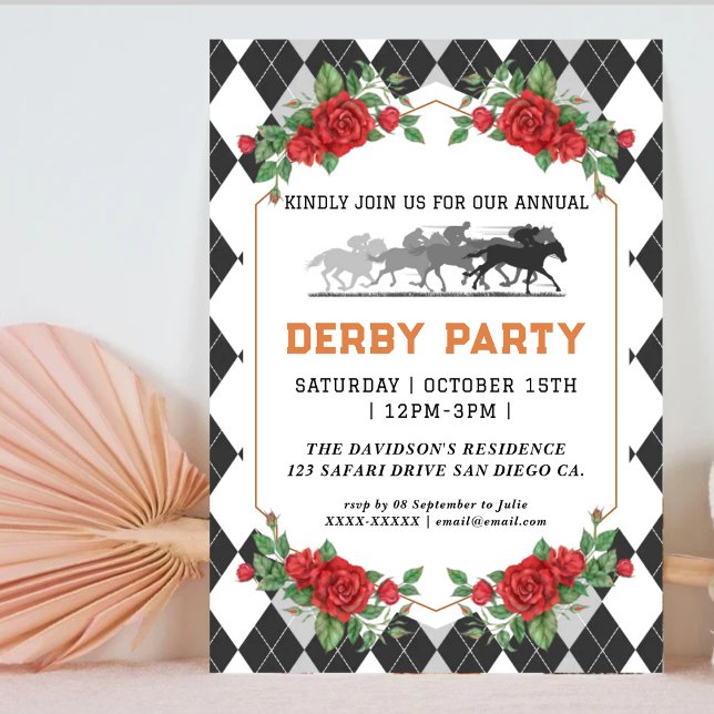 Course moderne Horse Derby Party Invitation équest (Créateur téléchargé)