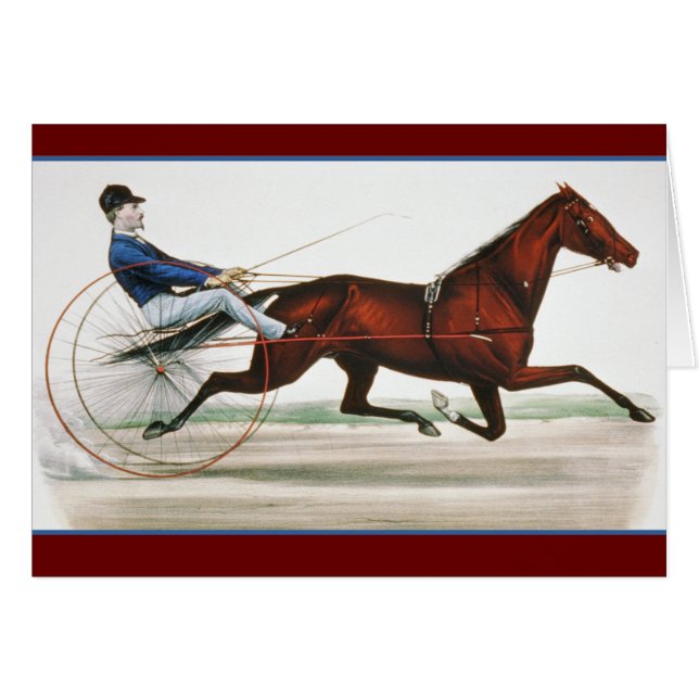 Courseur de Trot Attelé - Art Fin Vintage (Devant horizontal)