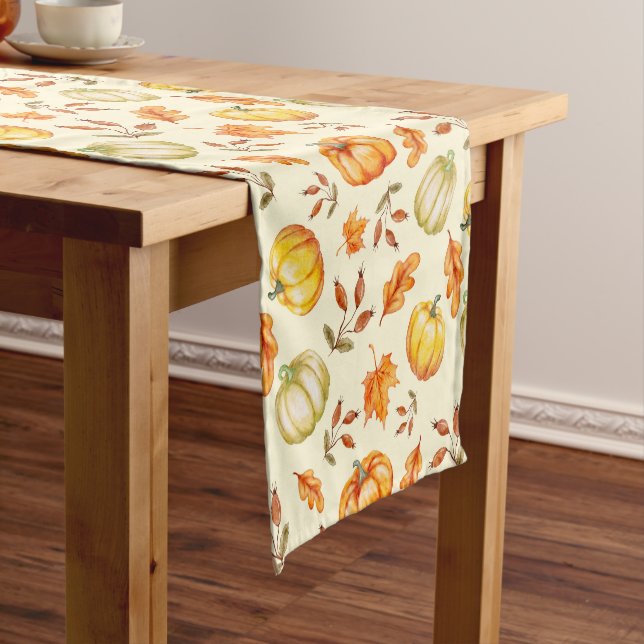 Court Chemin de table aux feuilles de citrouilles (In Situ)