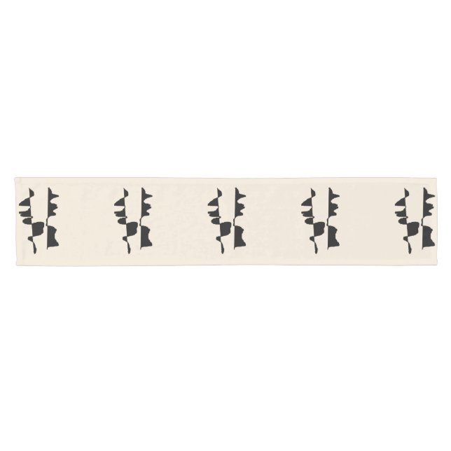 Court Chemin de Table Chic Abstrait Dual Face (Horizontal)