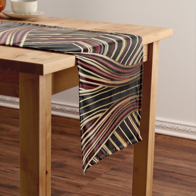 Court Chemin de table élégant à rayures pour mariage  (In Situ)