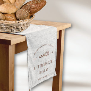 Court Chemin de table en lin marron vintage pour boulang