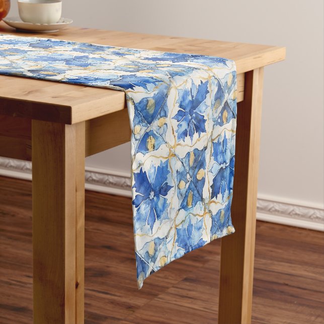 Court Chemin de table en mosaïque bleue (In Situ)