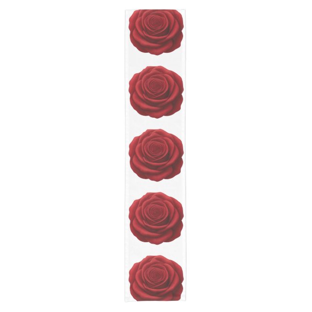 Court Chemin de table - Fleur de rose rouge (Devant)