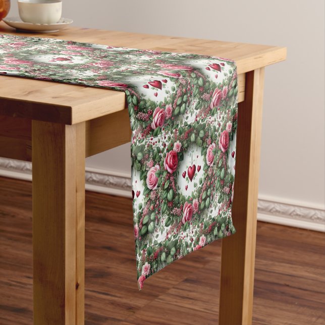 Court Chemin de table floral rose (In Situ)