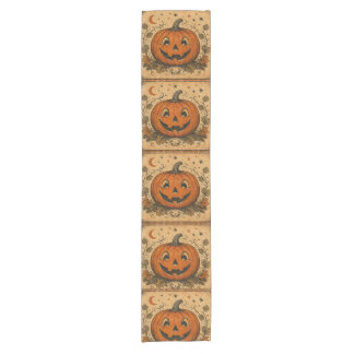 Court Chemin de table Halloween Citrouille Vintage