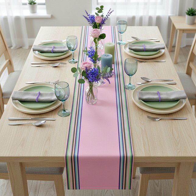 Court Chemin de table moyen rayures serape pastel (Créateur téléchargé)
