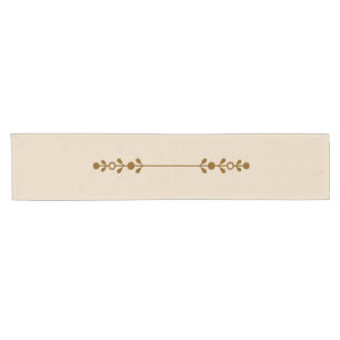 Court Chemin de table neutre à motif floral de style fer