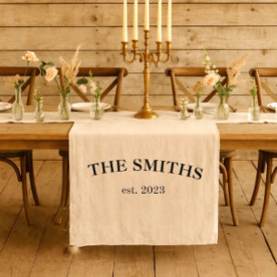 Court Chemin de table personnalisé pour mariage avec nom