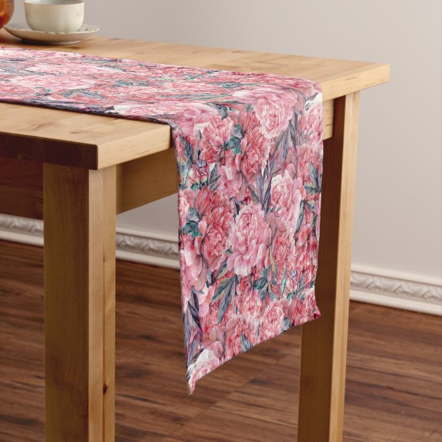Court Chemin de table pivoines roses (In Situ)
