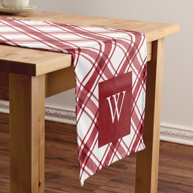 Court Chemin de table rouge et blanc (Red and White Table Runner
)