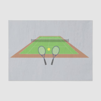 Court de tennis avec le papier de soie de soie de