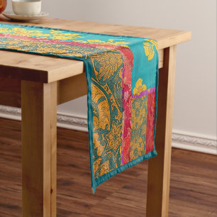 Court NAPPE, Chemin de table Vert Rouge ORIENTAL