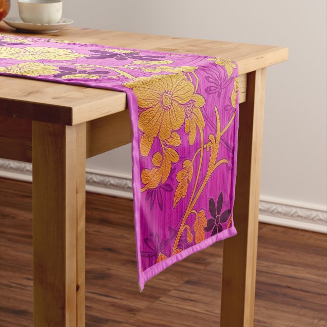 Court NAPPE Orientale Rose Doré - Nappe, Chemin de Table (In Situ)