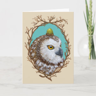 Courtney la carte de voeux de hibou scie-blanc