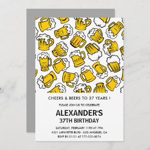 Courtoisie et bière invitations à 37e anniversaire