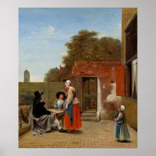 Courtyard - Pieter de Hooch Poster d'art