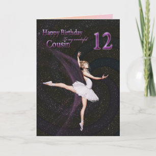 Cousin age 12, une carte d'anniversaire de balleri