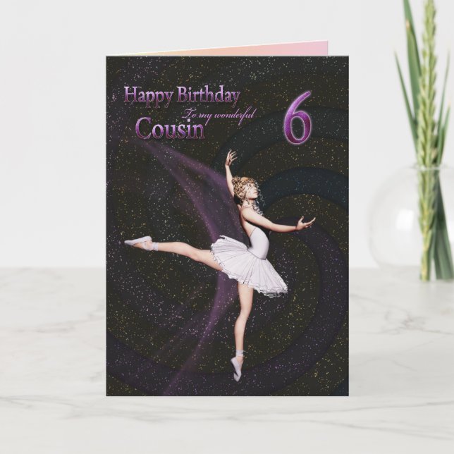 Cousin age age 6, une carte d'anniversaire balleri (Devant)