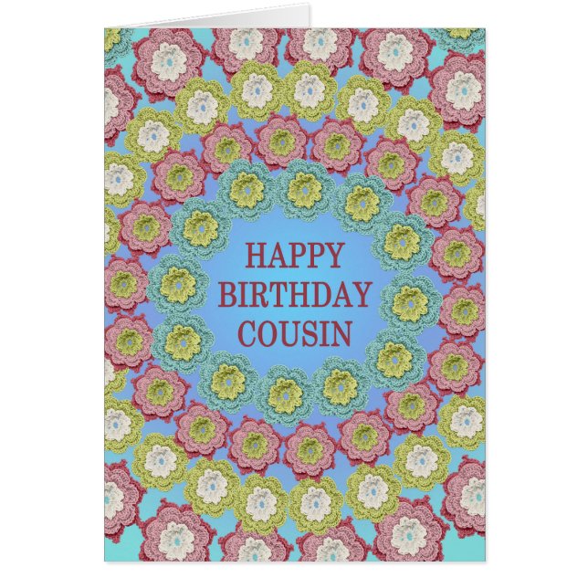 Cousin Anniversaire Crochet Fleurs (Devant)