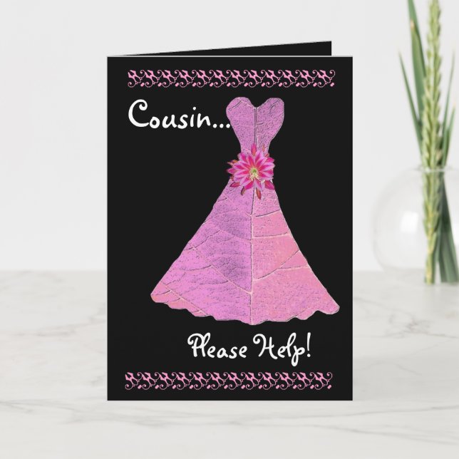 COUSIN Bridesmaid Invitation PINK Gown V01 (Devant)
