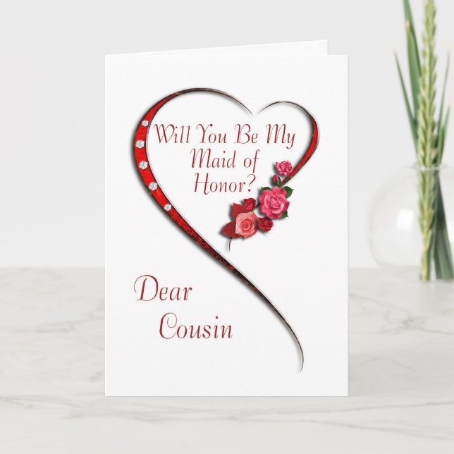 Cousin, Coeur torride Maid of Honor invitation (Devant)