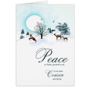 Cousin et famille, scène de Noël avec rennes