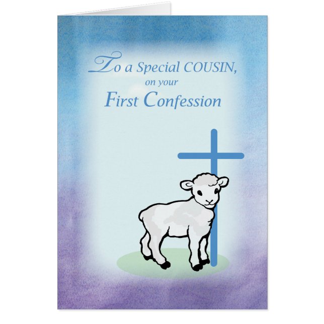 Cousin garçon première confession avec agneau et c (Devant)